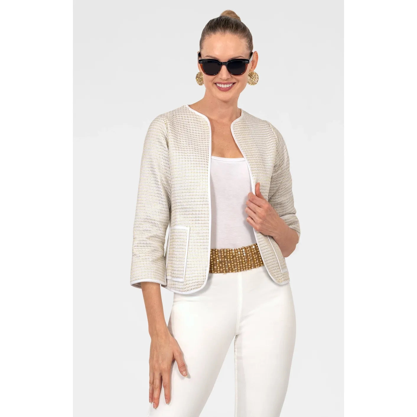Trapunto Embroidered Jacket (gold)