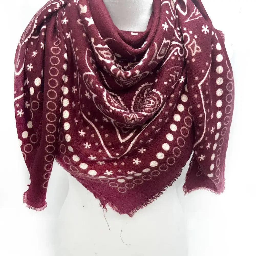 Bordeaux Large Bandana Scarf