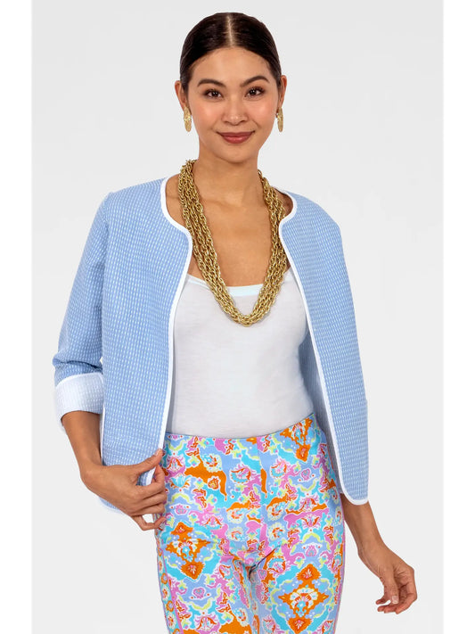 Trapunto Embroidered Jacket (blue)