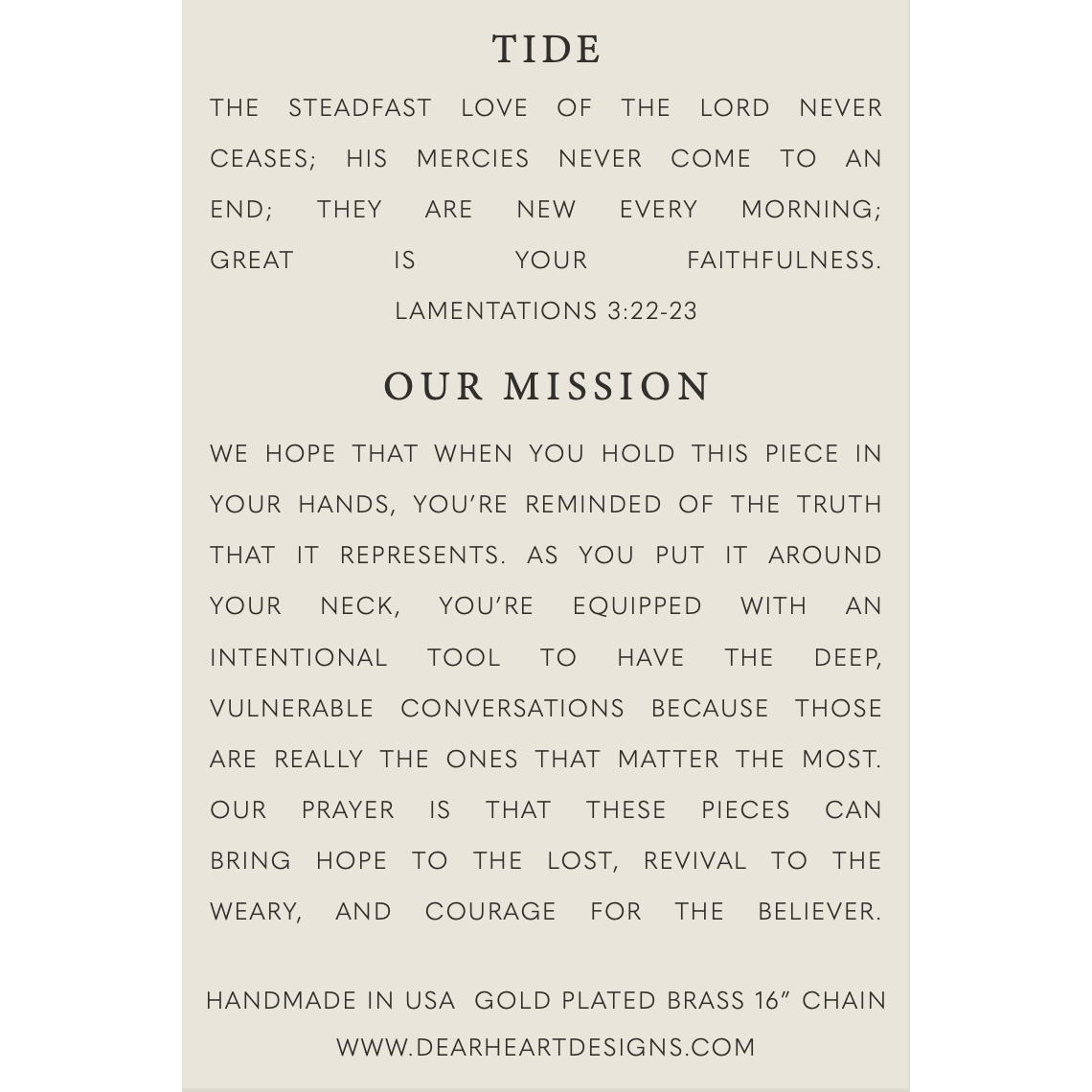 Tide | Christian Jewelry
