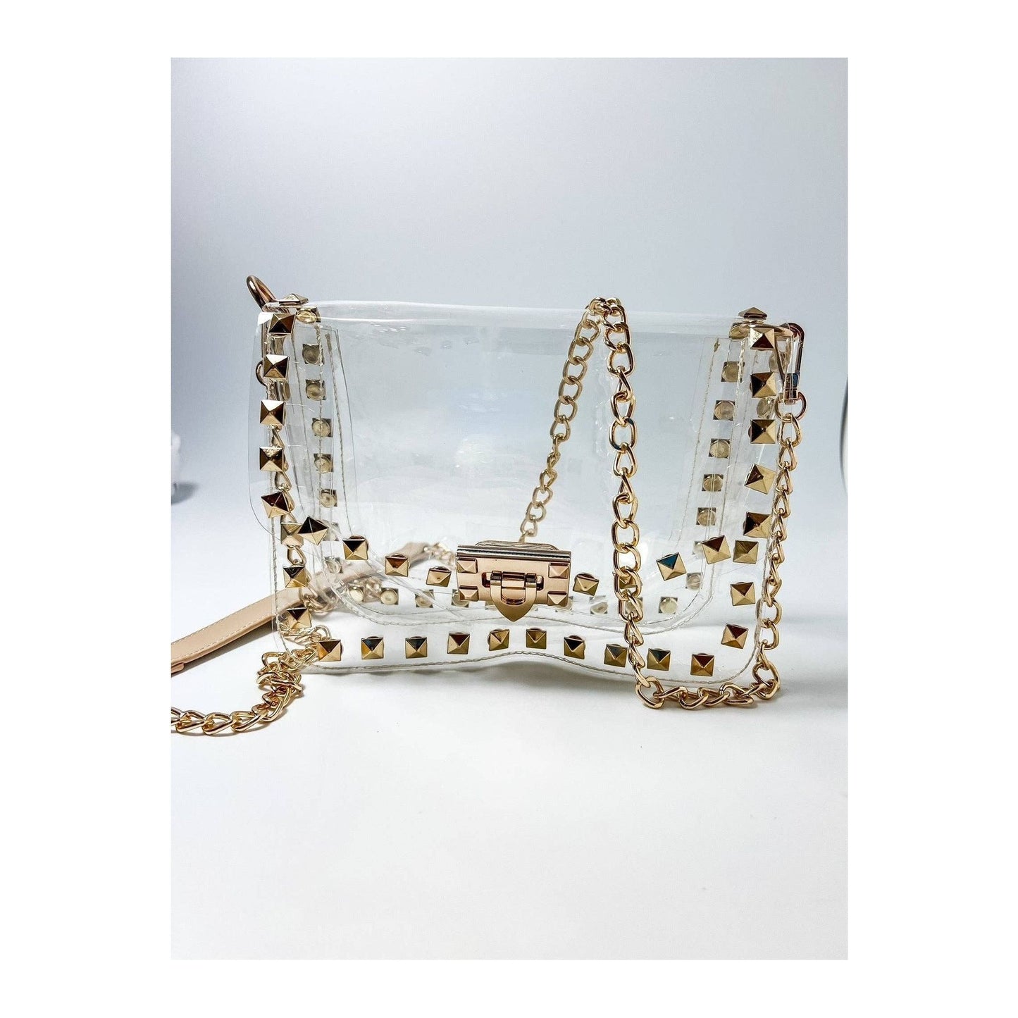 Camila Clear Crossbody with Studs GOLD