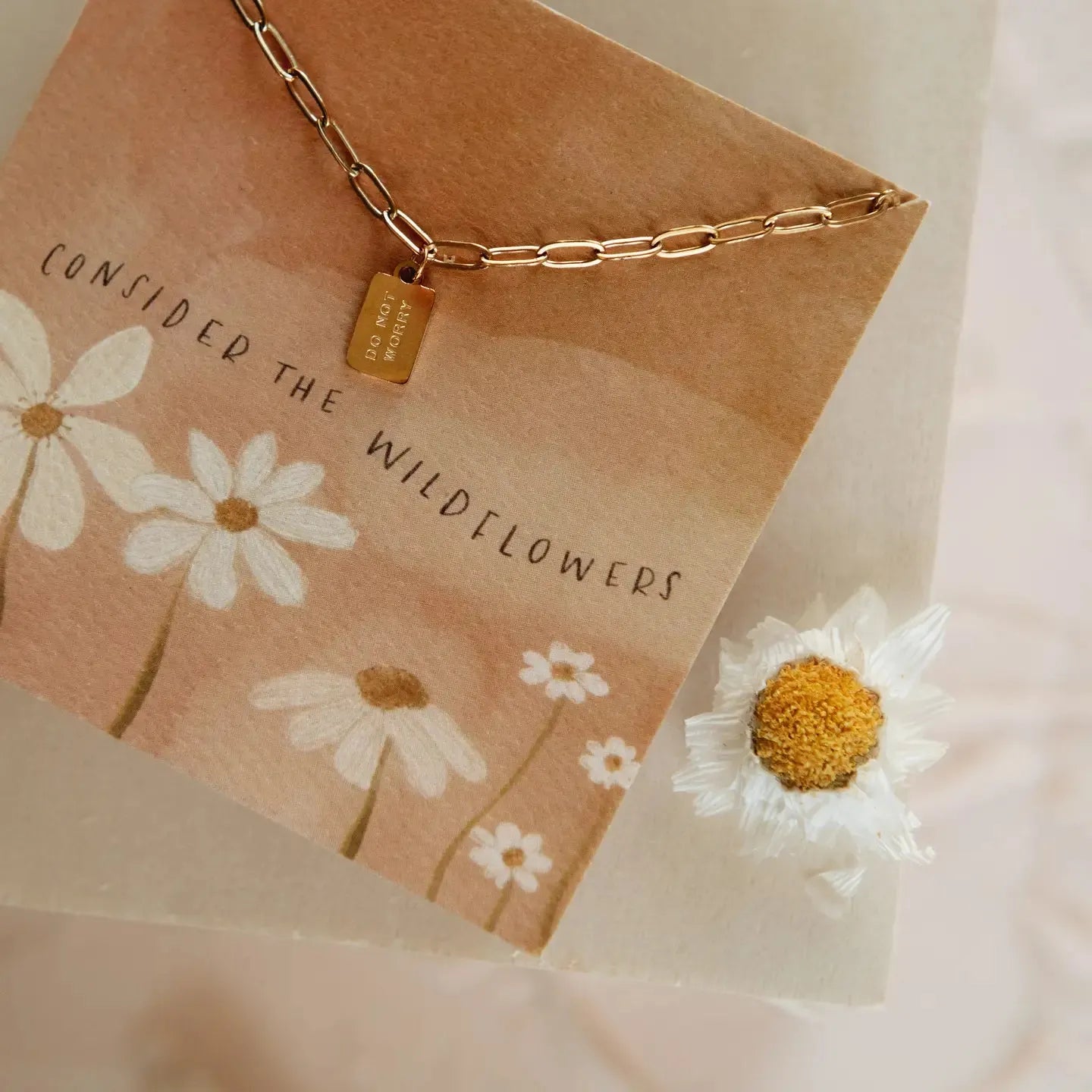 Do Not Worry Tag Necklace