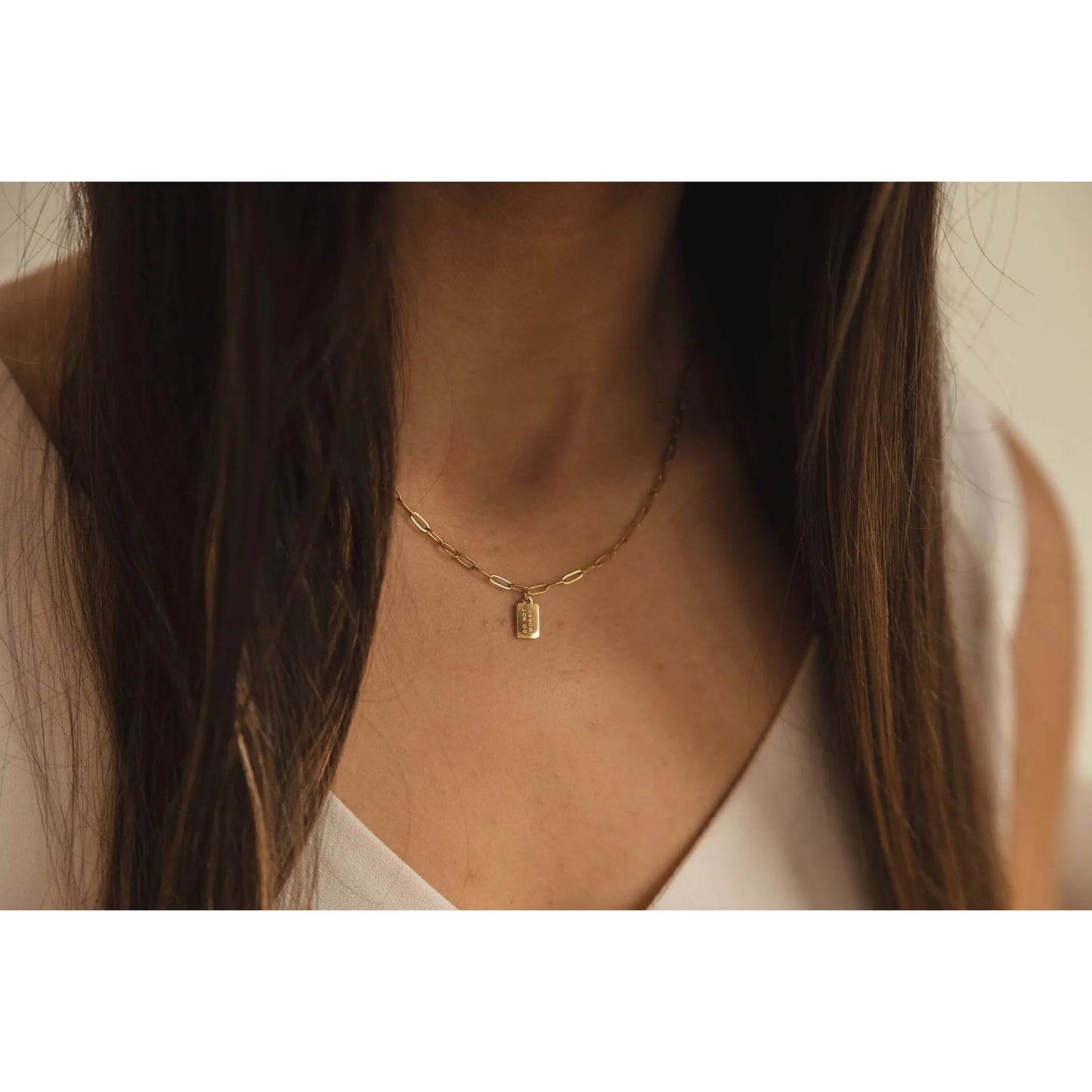 Do Not Worry Tag Necklace