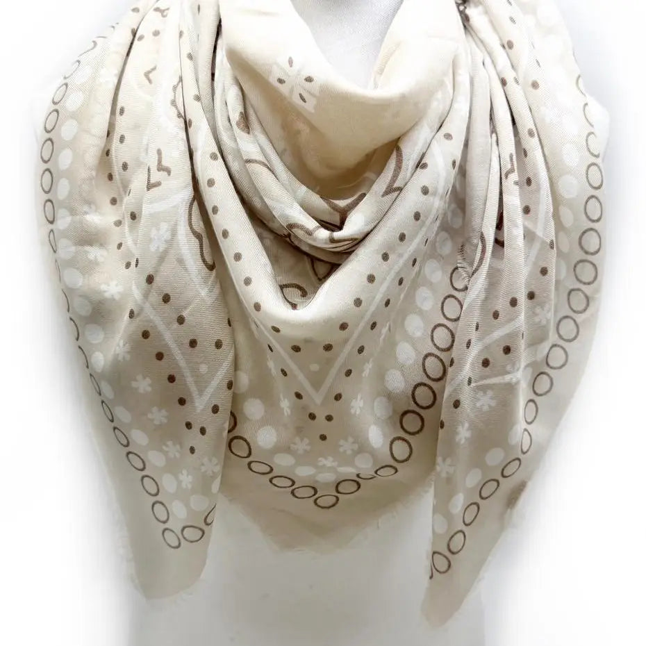Beige Large Bandana Scarf
