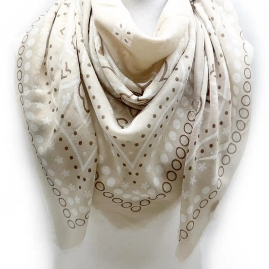 Beige Large Bandana Scarf
