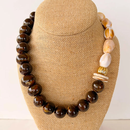Brown and Beige Mixed Necklace