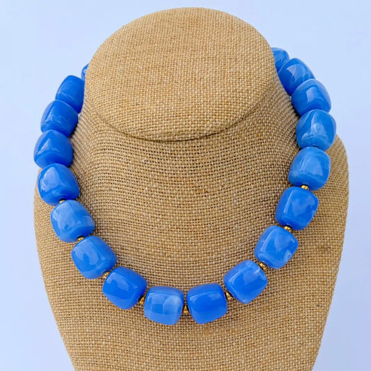 Blue Cube Necklace