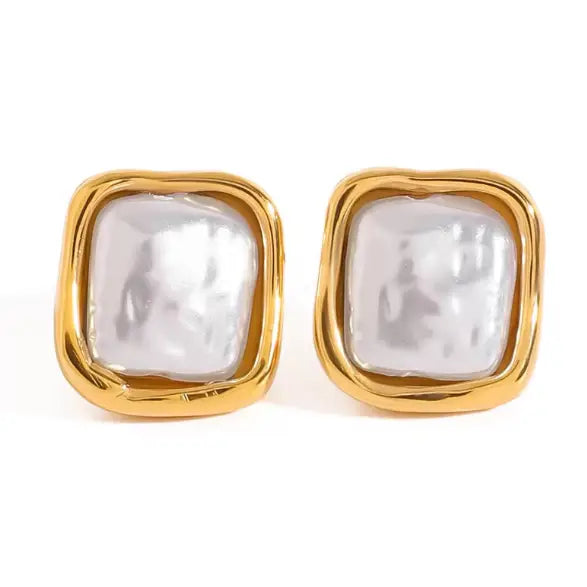 Square Pearl Studs