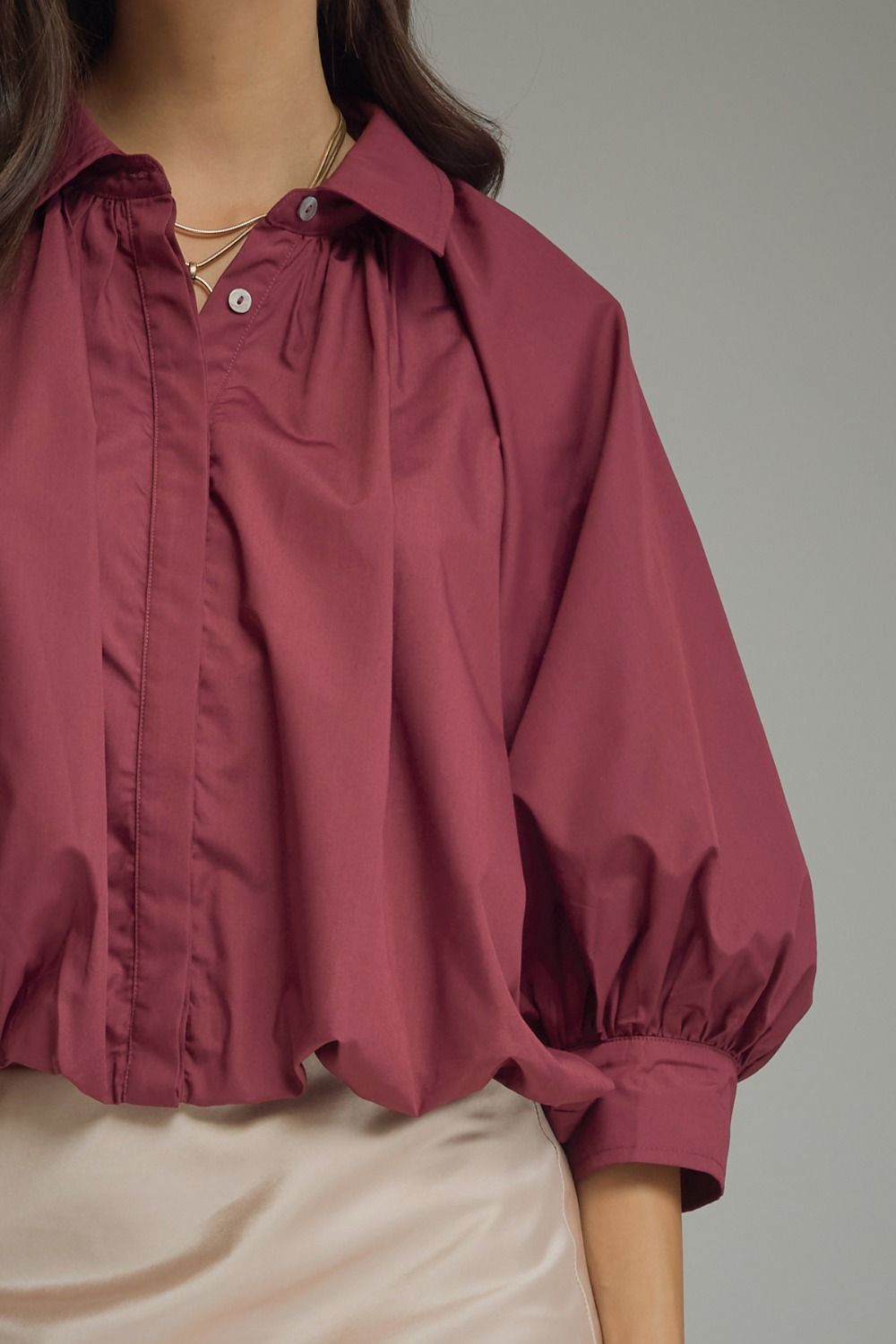 Maren Button Down (merlot)