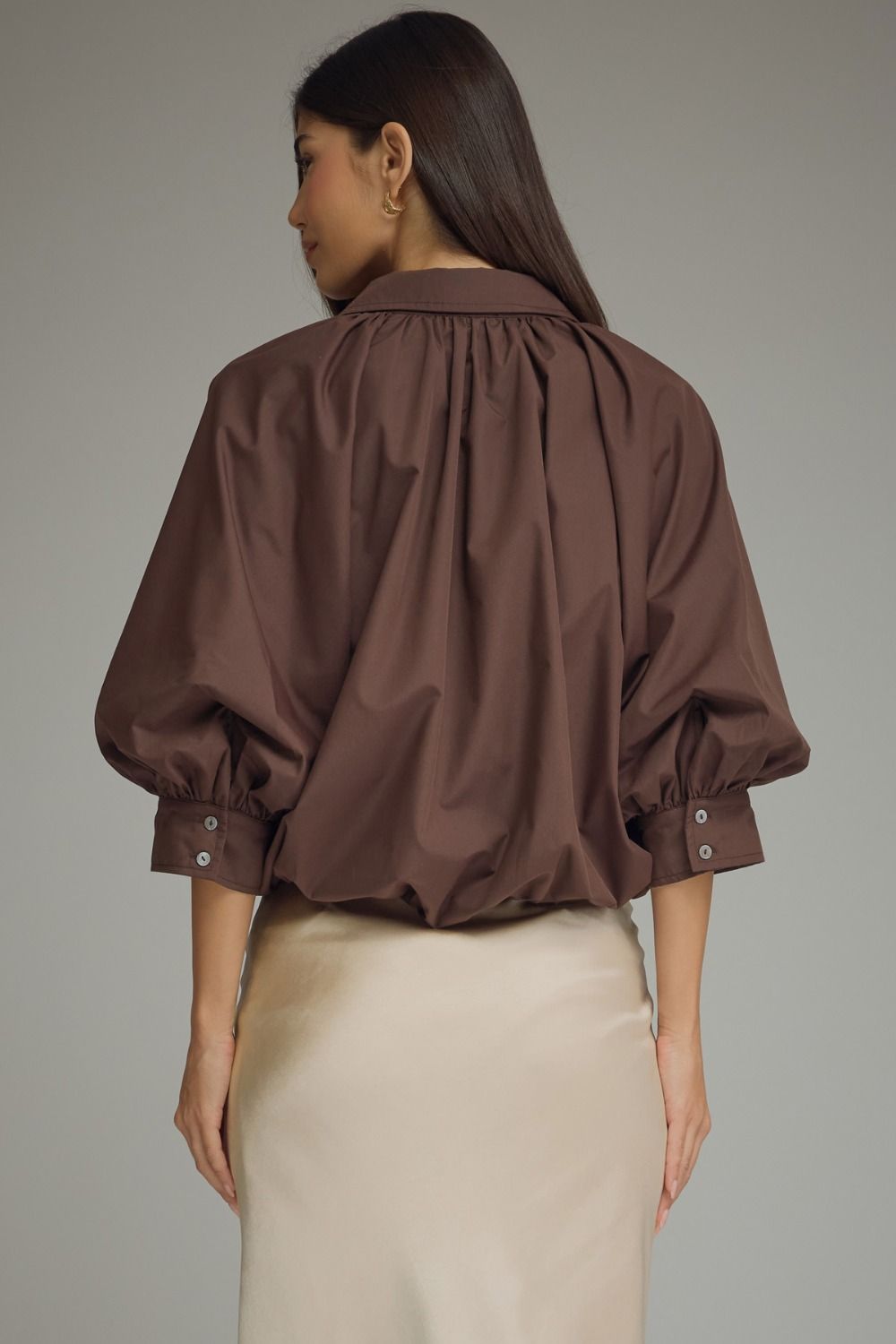 Maren Bubble Blouse (brown)