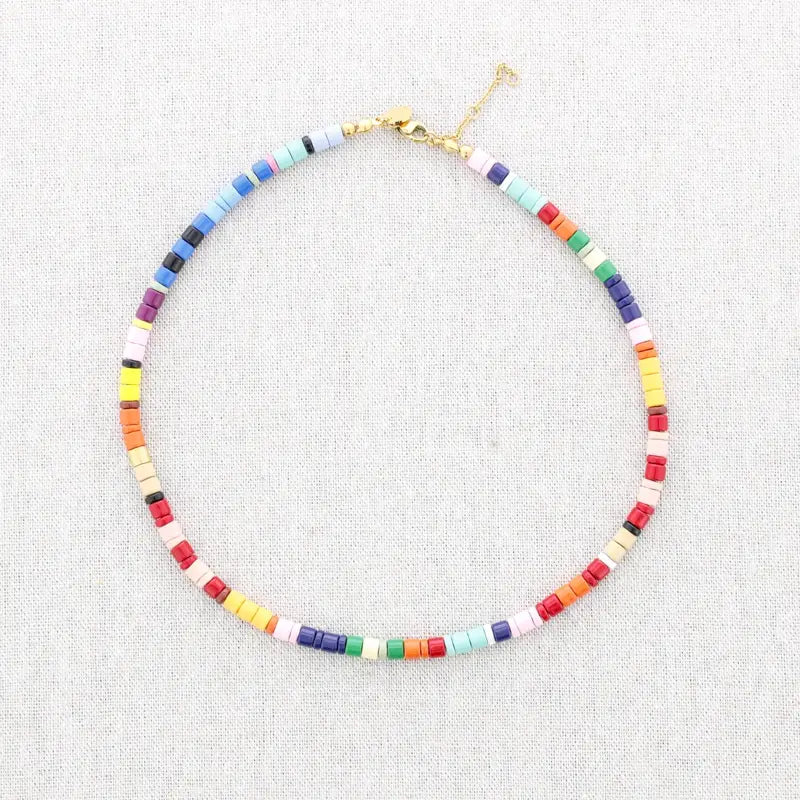Rainbow Beaded Necklace