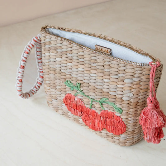 Mini Woven Wristlet: Tomato