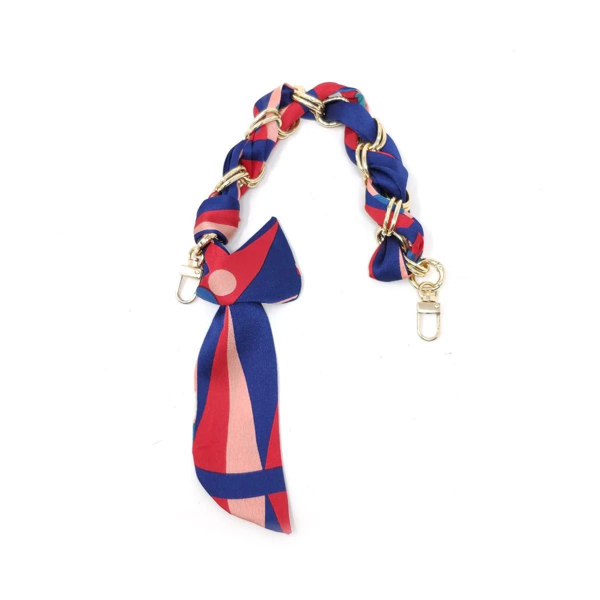 Scarf Chain: blue and pink