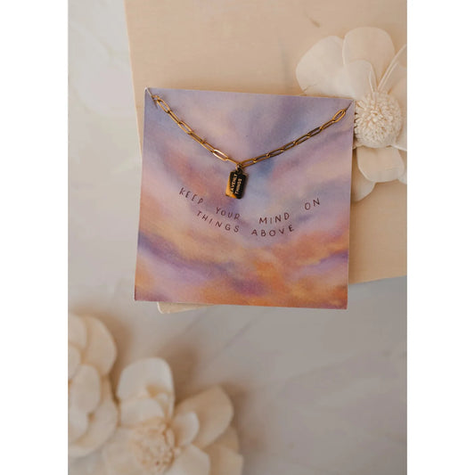 Heavenly Things Mini Tag Necklace | Christian Jewelry