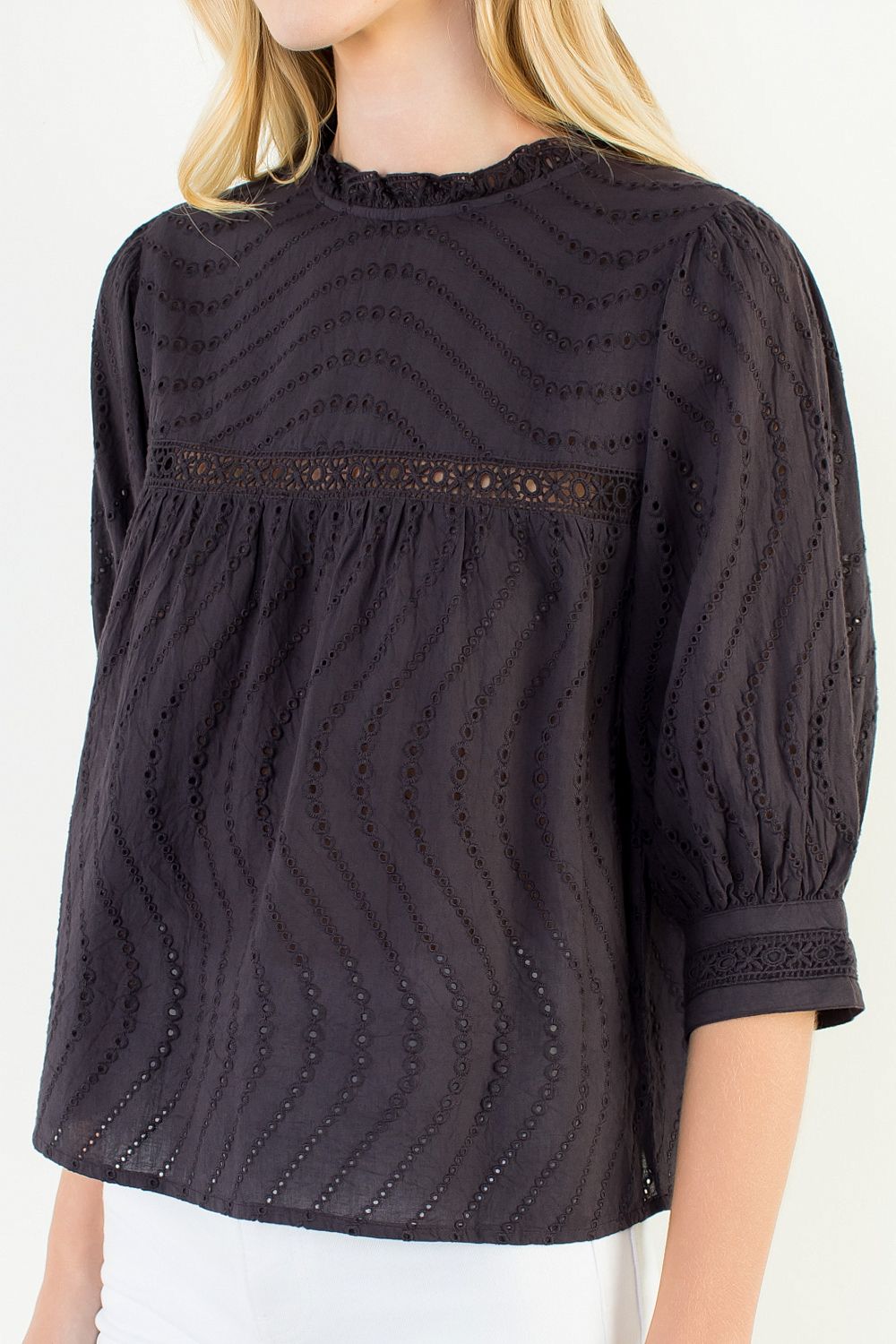 Milana Blouse (black/indigo)