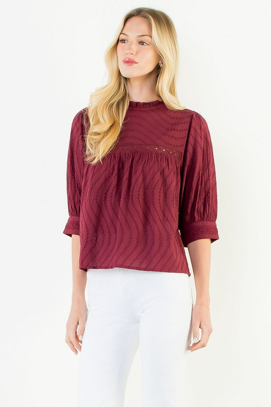 Milana Blouse (burgundy)