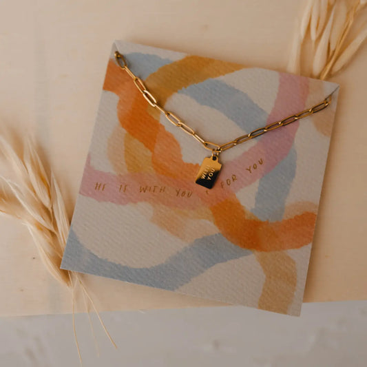With You Mini Tag Necklace | Christian Jewelry